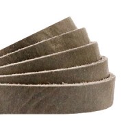 DQ leather flat 10mm Beluga grey-taupe